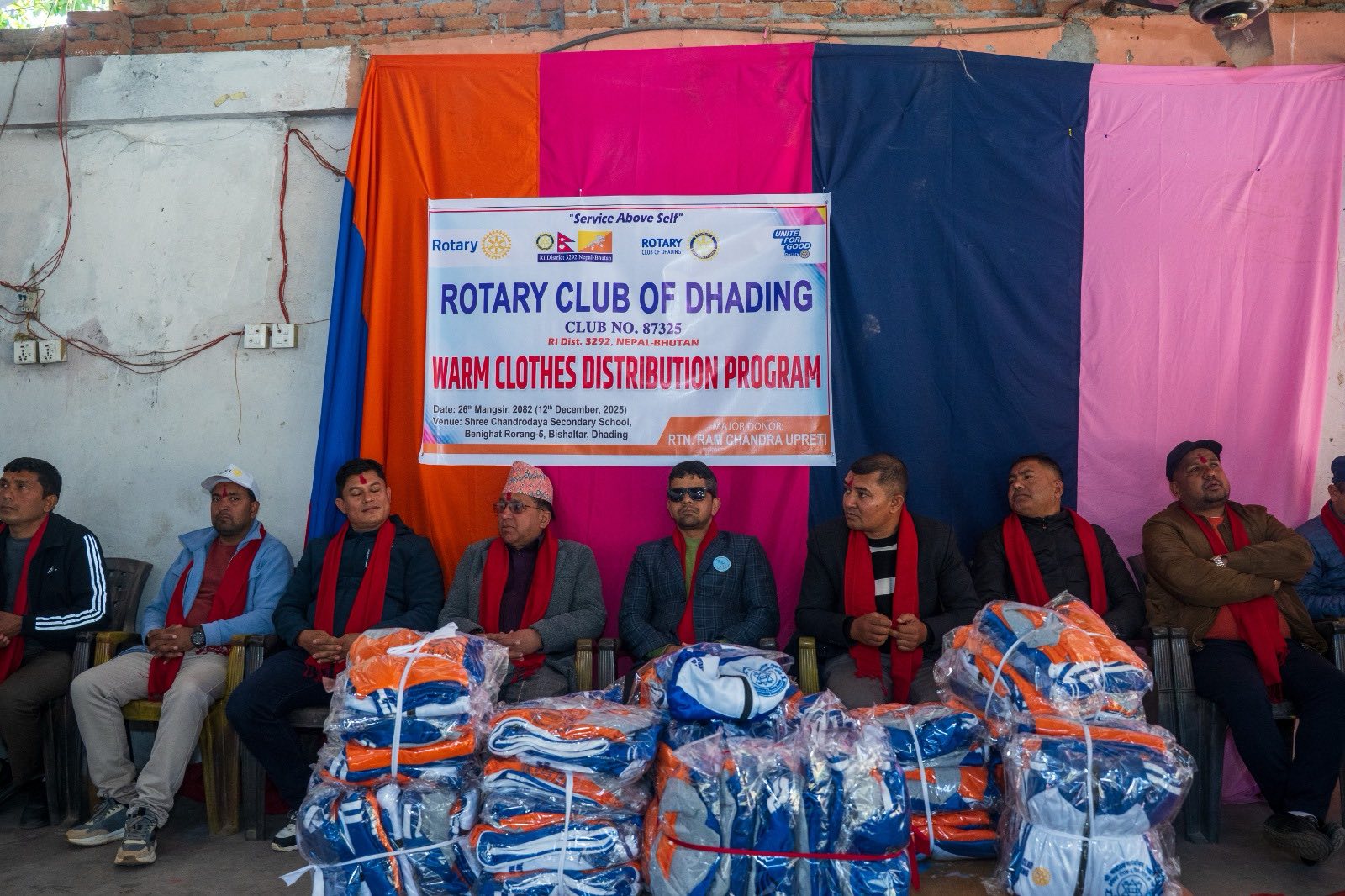 Warm clothes distribution  to 169 students