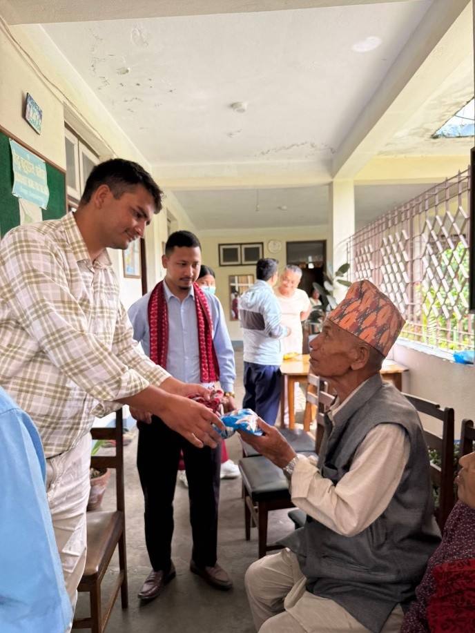 JOY OF CARE WITH AAMA BUWA AT BOUDHA BRIDHASHRAM, BANEPA”- 31st July, Rota Year 25/26