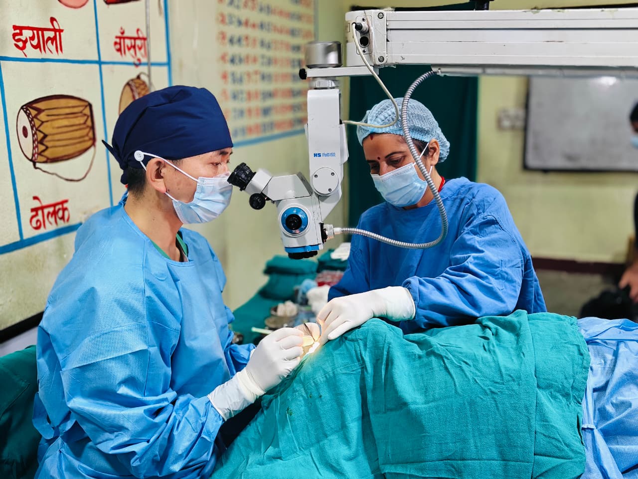 Cataract surgery of 131 parents completed in two phases
