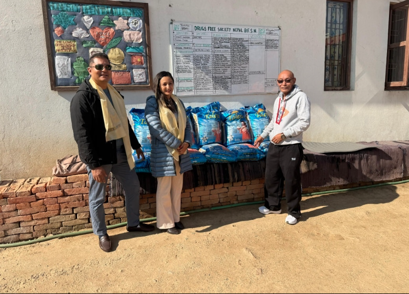 Rice bags to Drugs Free Society Nepal, Rotary Regional (Region 1–3) Road Safety Art & Essay Competition RID 3292 Nepal–Bhutan  and 𝐏𝐚𝐫𝐞𝐧𝐭𝐢𝐧𝐠 𝐀𝐰𝐚𝐫𝐞𝐧𝐞𝐬𝐬 𝐏𝐫𝐨𝐠𝐫𝐚𝐦  by Rotary E Club of District 3292, Nepal at Shree Bhanodaya Basic School, Sanogaun, Lalitpur