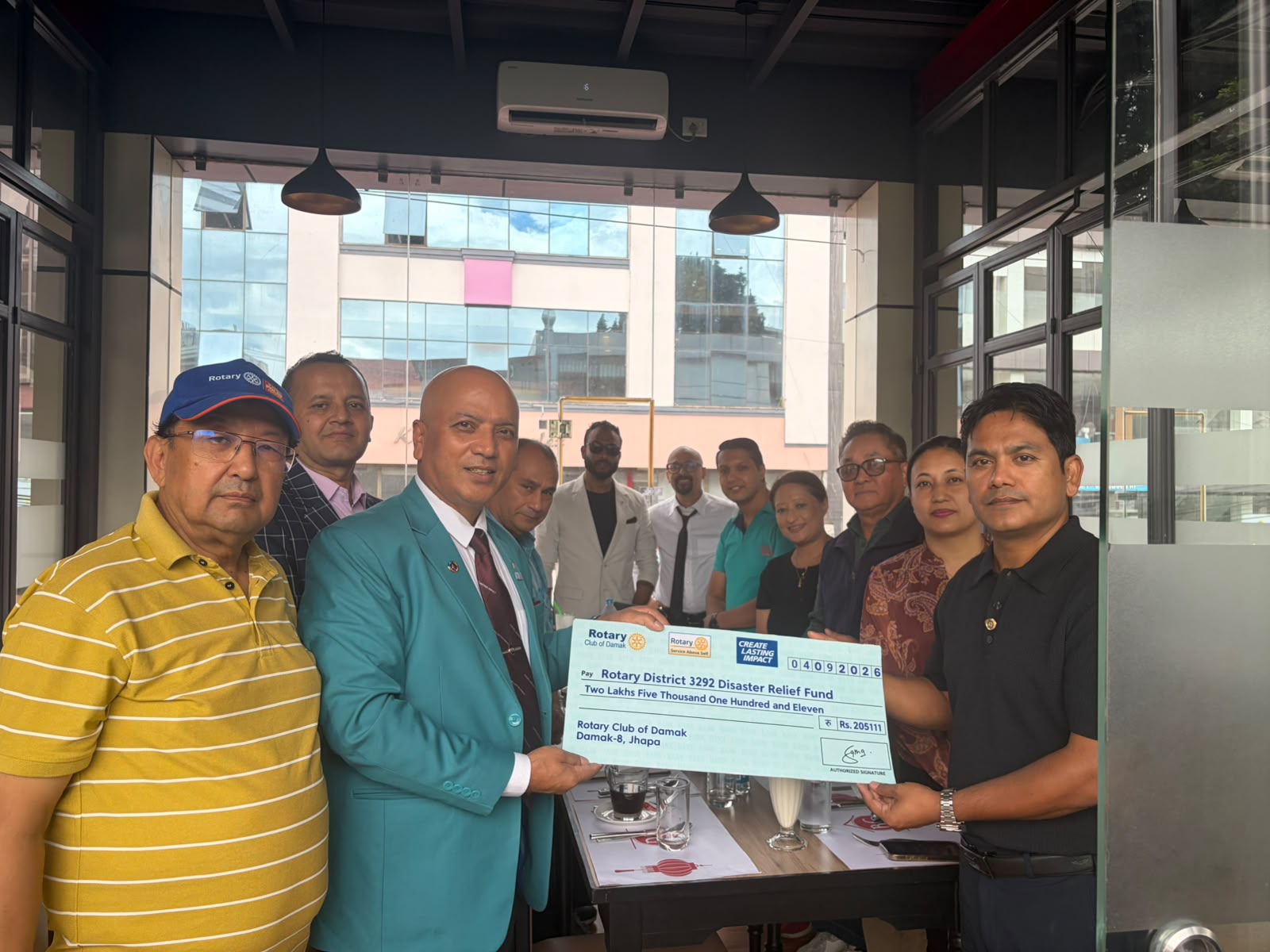 RC Damak Contribution to Disaster Relief Fund