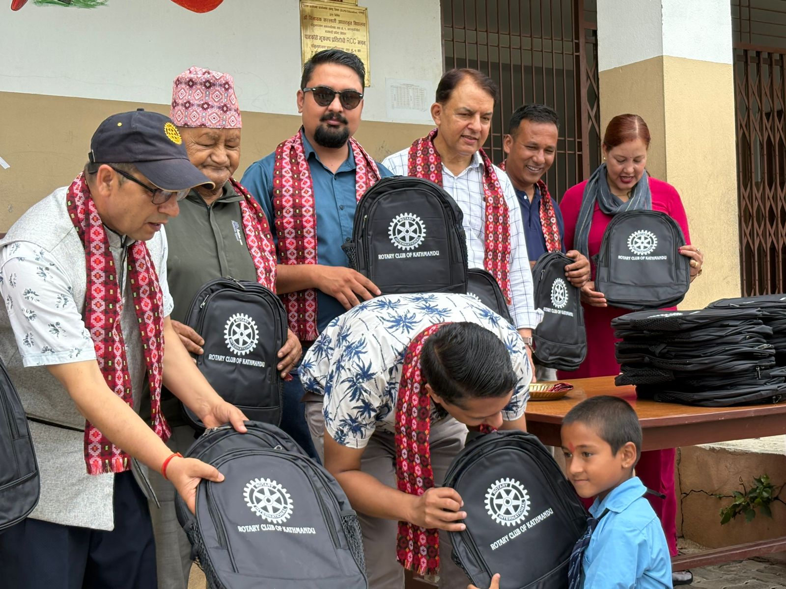 Rotary Club of Kathmandu Distributes School Bags to the Students of Shree Viniyak Saraswoti Basic School